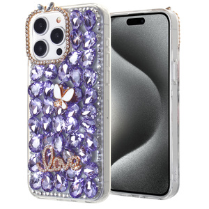 Coque de téléphone KINGSOUL de luxe la plus vendue en TPU+PC+verre pour iPhone 16, design antichoc avec décoration scintillante - Product Image 1