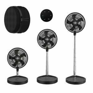 Rechargeable Outdoor Standing <b>Fan</b> <b>With</b> <b>Remote</b>, Adjustable Height, 4-Speed, LED Light, Power Bank, Portable for Home & Travel Por - Product Image 1