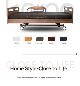 Aging Solid Wood Bed Elderly People With Handrails To Take Care Of The Nursing Home Elderly People