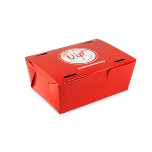 Produk Baru sekali pakai kardus merah kotak makanan cepat untuk makanan goreng dengan kualitas grosir