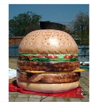 Modèle d'extérieur personnalisé en forme de hamburger et de frites, gonflable, en Oxford/PVC, étanche, dimensions 8-10 pieds, durable, résistant au soleil et au vent