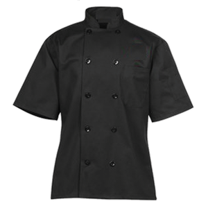 Abrigo de chef culinario de diez botones, chaqueta de cocina cómoda y duradera de manga corta para chefs, cocineros y servicio de comida - Product Image 1