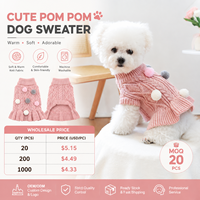 Robe pull de luxe pour chien automne-hiver, jupe tricotée chaude pour chiot, vêtements mignons de princesse pour animaux de compagnie, tenue douce pour chat pour petits chiens