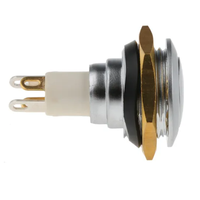 Interrupteur à micro-bouton 57-112G avec lumière, trou de 16.1mm, installation sur panneau, instantané, unipolaire unipolaire, IP67
