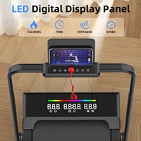 Tapis de marche électrique pliable avec voyant lumineux, tapis de course sous table pour la maison avec équipement d'entraînement inclinable et réglage de la vitesse