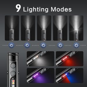 Waiord 500 lumens có thể sạc lại Keychain Đèn Pin Led <span class=keywords><strong>Mini</strong></span> EDC Túi cắm trại đèn pin từ trở lại với Side ánh sáng - Product Image 2