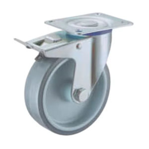 Rueda giratoria industrial de TPR con núcleo de PP y rodamiento liso, con freno, de alta resistencia, para manipulación de materiales, venta directa de fábrica - Product Image 2