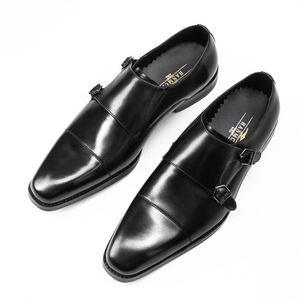Zapatos de Vestir de Cuero Genuino Negro para Hombre, con Hebilla y Punta Puntiaguda, para Oficina y Uso Profesional - Product Image 3