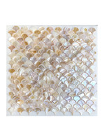 Autocollants muraux en mosaïque de coquillages naturels style européen, motif écaille de poisson, pour salle de bain, entrée d'hôtel, fond de salon