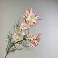 Bouquet de fleurs de protée royale réalistes en soie de qualité supérieure pour la mariée, mariage, nouvel an, fait main, respectueux de l'environnement