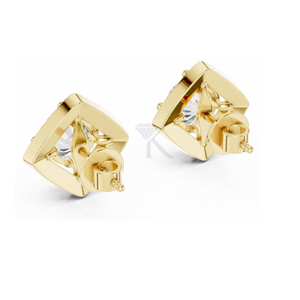 Boucles d'oreilles Halo en diamant naturel brillant pour femme, avec fermoirs à vis sécurisés, plaqué argent, bijoux fins minimalistes de luxe - Product Image 2