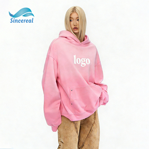 Felpa con Cappuccio Personalizzata con Design Sfumato e Effetto Invecchiato, <span class=keywords><strong>Stile</strong></span> <span class=keywords><strong>Vintage</strong></span> Casual - Product Image 4