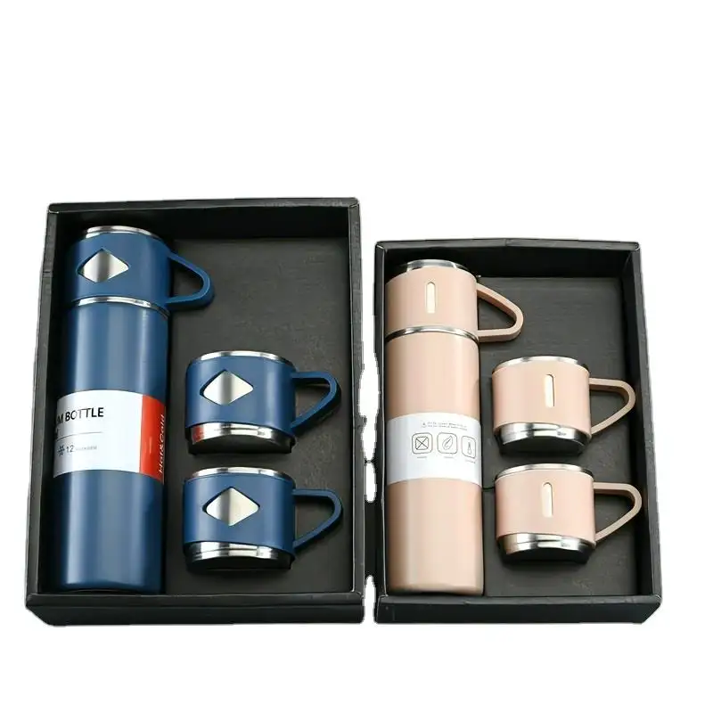 Hot sale Customization 500ml 700ml Stainless Steel Insulated Thermos Business Gift Cups Multi Cover Mug Gift Box Set