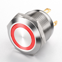 Petit interrupteur miniature à bouton-poussoir en acier inoxydable/aluminium, compatible avec le protocole DALI-2, mécanisme de commutation