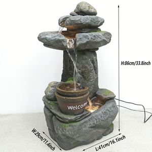 Fuente Moderna de Fibra de Vidrio con Agua Circulante y Función Luminosa, Fuente Impermeable para Uso en Interiores, Exteriores y Jardines - Product Image 4