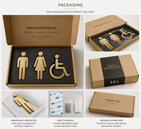 Panneau de porte ADA personnalisé en laiton brossé pour toilettes accessibles hommes femmes, idéal pour bureaux et hôtels