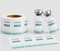 Étiquettes autocollantes cosmétiques imprimées à chaud pour flacons de peptides de 1 ml à 10 ml avec logo personnalisé, adhésif médical, écologiques, imperméables et faciles à décoller