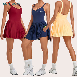 LORISOW Groothandel Mouwloze Sport Yoga Jurken Fitness Zakrok Hardloop Tennis Jurken voor Vrouwen - Product Image 1