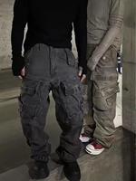 Pantalons de ville personnalisés pour hommes Pantalons cargo élastiques vintage délavés avec poches multiples