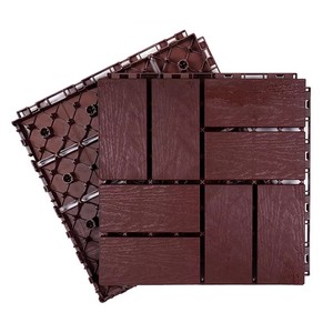 30x30cm Eco-Friendly Wood Grain Dual Lock Interlocking <b>Plastic</b> Deck <b>Tiles</b> Waterproof Outdoor Patio Garden Flooring 5 Year - Product Image 2
