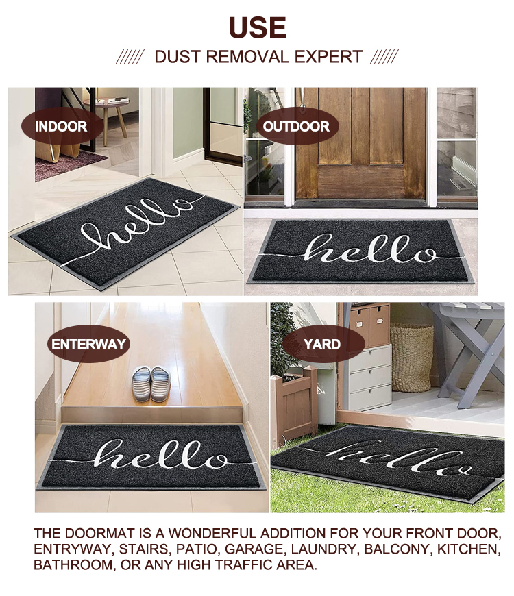 Durable pvc Coco Coir Doormat with Heavy-Duty Welcome door mat Entrance Door Mats High Traffic Areas Shoe Rugs coil carpet(图4)