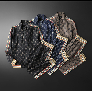 Completo Casual di Alta Gamma per <span class=keywords><strong>Uomo</strong></span>, Primavera-Autunno 2026, Nuovo Set Due Pezzi con Stampa Lettering, Maniche Lunghe e Pantaloni, <span class=keywords><strong>Taglie</strong></span> Grandi - Product Image 1