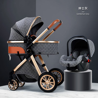 Ensemble poussette pliable multifonctionnelle et siège auto, poussette bébé idéale pour les voyages avec siège auto