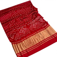 Elegante Saree Bandhani Gota Patti de Seda Suave con Teñido Anudado, para Fiestas y Bodas