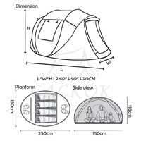 Tente Pop-Up d'Hiver Imperméable et Coupe-Vent en Coton Matelassé à Ouverture Automatique Rapide, Triple Couche, Une Chambre, Vente en Gros