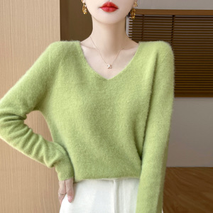 <b>Women's</b> <b>woolen</b> <b>sweater</b> V-neck knitted top outer wear slim bottoming shirt - Product Image 5