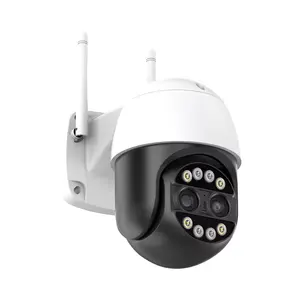 Ống kính kép CCTV Camera tự động theo dõi PTZ camera 4MP không thấm nước ngoài trời không dây Wifi ip camera