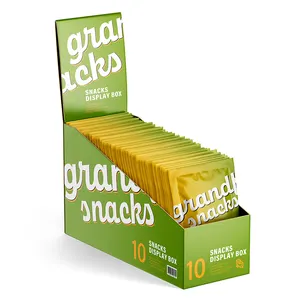 Caja de cartón corrugado con estampado personalizado para mostrador, expositor de cartón pequeño para supermercado, Mylar