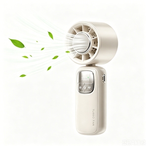 Ventilateur portable Tec Mini, pliable pour le cou/le bureau, 3600 mAh, rechargeable par USB, lumière LED et écran intelligent, ventilateur personnel super rafraîchissant - Product Image 1