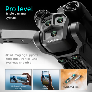 Nouveau produit transfrontalier S19 Drone à trois caméras Photographie aérienne Évitement des obstacles Quadricoptère pliable Télécommande - Product Image 3