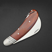 Couteau de greffage à lame en acier inoxydable, manche en bois, pour jardinage, tactique, EDC, chasse, poche, camping, support OEM ODM
