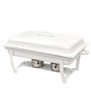 Chauffe-plat rectangulaire pliable blanc 9L pour buffet d'hôtel, mariage et restauration de petite entreprise, idéal pour garder les soupes au chaud - Product Image 6