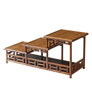 Étagère de rangement pour théière Hongxiangfei, étagère de présentation antique multi-compartiments, étagère de présentation en bambou pour objets culturels - Product Image 5