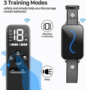 Dispositivo antiladridos electrónico recargable a distancia manual para perros <span class=keywords><strong>Collar</strong></span> de entrenamiento para perros de espera Extra largo impermeable - Product Image 6