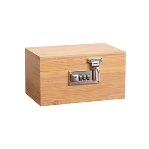 Wooden Password <b>Box</b> With Lock Rectangular Solid Color Jewelry Storage <b>Box</b> For Home Use - Product Image 5