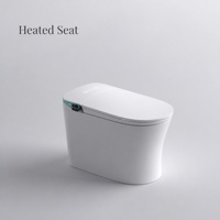 WC intelligent avec bidet intégré, chasse d'eau automatique, siège chauffant, cuvette allongée, évacuation en S, télécommande - Accessoire de salle de bain haut de gamme