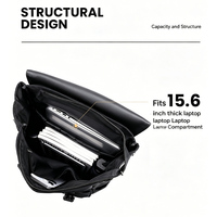 Sac à dos moderne et léger pour ordinateur portable 15,6 pouces, design simple, poche à chargement par le haut, fermetures éclair robustes, bretelles confortables