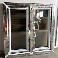 Wärmeisolierendes UPVC-Drehkippfenster mit Einfachverglasung, Grau Reflektierendes Beschichtetes Glas, UV-Beständiges Vinyl für Außenbereich, Bad und Villa