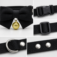 Collier personnalisé pour animaux de compagnie avec clochette dorée pour chats et chiens, boucle réglable, polyester durable, tailles S/M/L