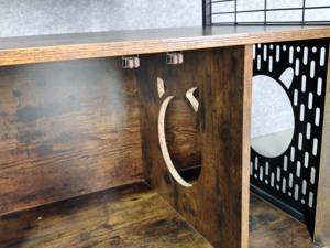 犬用クレート家具ケネル屋内木製長方形ダブルドア大型犬用ケージ滑り止め付き引き出し式トレイ手洗い可能 - Product Image 6