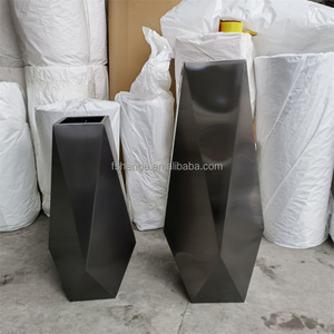Arredamento per la casa di lusso moderno grandi <span class=keywords><strong>vasi</strong></span> fioriera in acciaio inox giardino <span class=keywords><strong>esterno</strong></span> ingresso pavimento <span class=keywords><strong>vasi</strong></span> argento metallo Design - Product Image 3