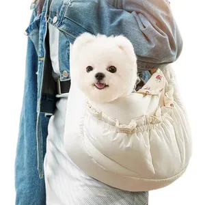 Fast Shipping Wholesale Manufacturer Fleece Cotton White Portable Dog Cat Sling Bags Pet Carriers