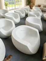 Juego de Sillón y Mesa de Centro Jaguar Modern Resin Pebble, Resistente al Agua, a los Rayos UV, Duradero y Ecológico, Muebles de Jardín para Exteriores