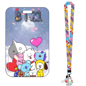 K-pop 2026 Idol Cartoon Bus Studenten Maaltijdkaart Houder Werkkaarten van Medewerkers Verwijderbare Plastic ID-kaarthouder Met Lange Lanyards - Product Image 1