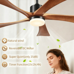 Outdoor <b>Ceiling</b> Fan 52 Inch Wood Blades With <b>Light</b> DC Motor Reversible Airflow Quiet Design <b>Remote</b> <b>Control</b> - Product Image 2