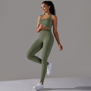 Haut court à manches longues sans couture 5 pièces pour femmes Gym Workout Fitness Sports Compression Top Sets avec taille élastique Respirant - Product Image 4